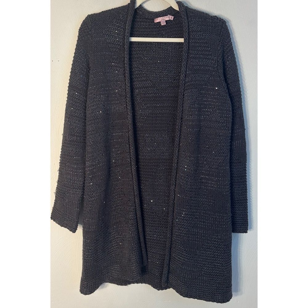 Calypso St. Barth Open Front Sequin Cardigan - Si… - image 1
